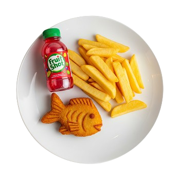 Kids 1 Fish Cake & Chips & Fruitshoot 